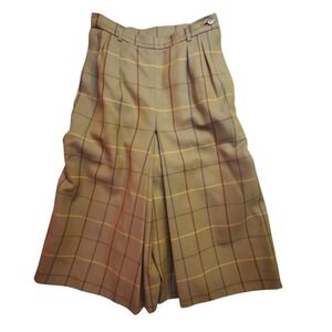 Burberrys Vintage Nova Check Plaid Wool Culottes Girl Sz 24x13 England Made Vtg